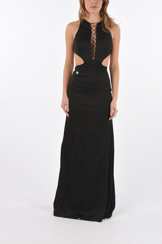 strappy backline ERNESTINE gown with cut out detail