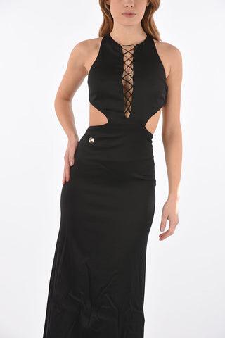 strappy backline ERNESTINE gown with cut out detail
