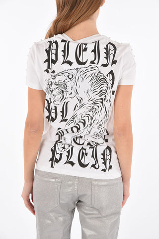 maxi embroidered tiger crew-neck t-shirt