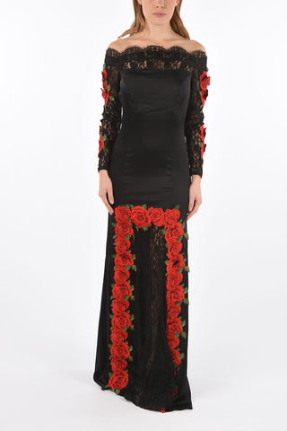 Off Shoulder KELLYA Gown with Embroidered Roses