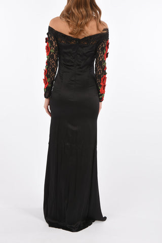 Off Shoulder KELLYA Gown with Embroidered Roses