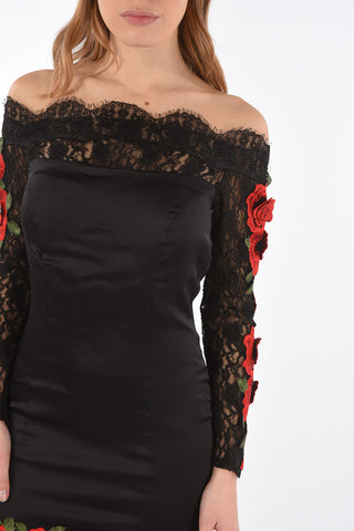 Off Shoulder KELLYA Gown with Embroidered Roses