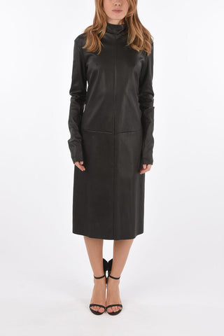 Long Sleeve Leather Dress