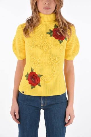 COUTURE short sleeve SS ROSE IS STILL A ROSE ribbed sweater