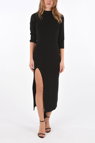 Backless Knit Dress with Split