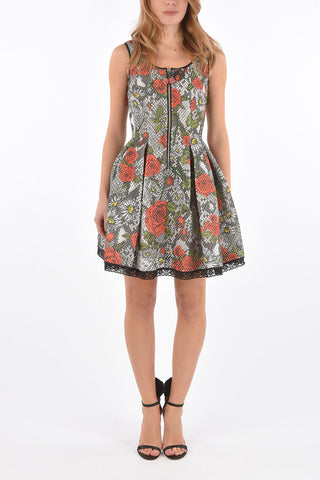 COUTURE floral printed pleated Day JANAIS BENNET dress