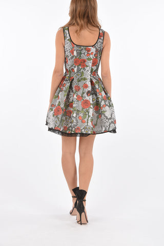 COUTURE floral printed pleated Day JANAIS BENNET dress