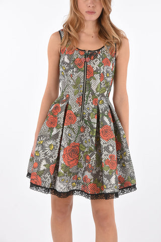 COUTURE floral printed pleated Day JANAIS BENNET dress