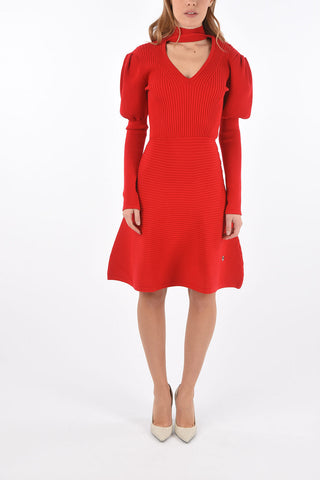  leg-o-mutton sleeve knitted ODELIA dress