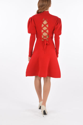  leg-o-mutton sleeve knitted ODELIA dress