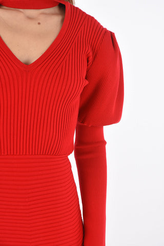  leg-o-mutton sleeve knitted ODELIA dress