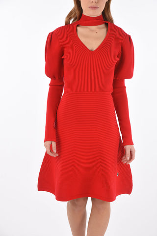  leg-o-mutton sleeve knitted ODELIA dress