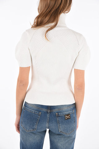 COUTURE embroidered ROSE IS STILL A ROSE turtle-neck sweater