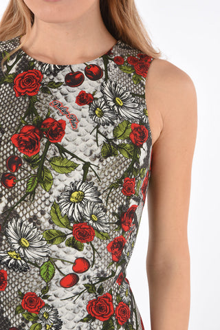 floral-printed PEROL DANIELL bodycon dress with split-back