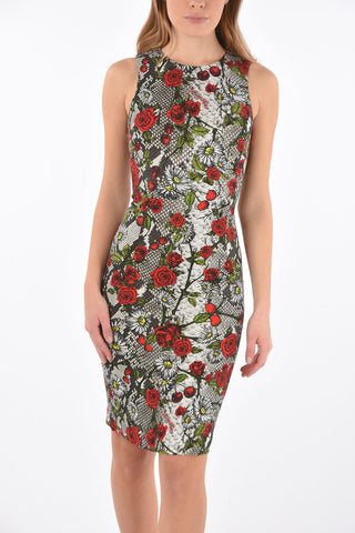 floral-printed PEROL DANIELL bodycon dress with split-back