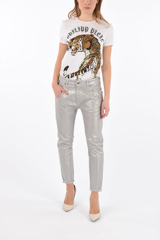 BLACK GOLD lurex Carrot fit TYPE-147 jeans