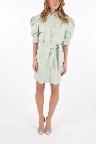 Leather Shirtdress with Belt