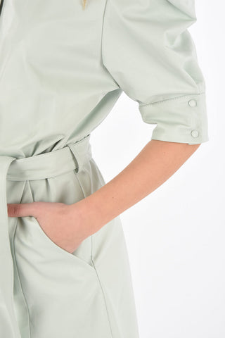 Leather Shirtdress with Belt