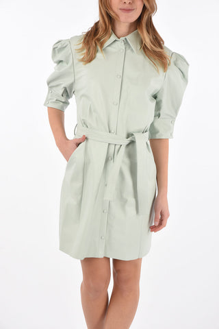 Leather Shirtdress with Belt