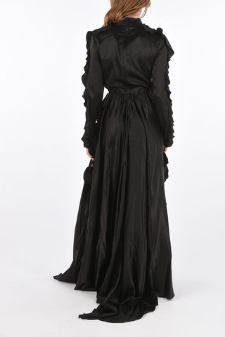 COUTURE ruffled silk SASHA floor length dress