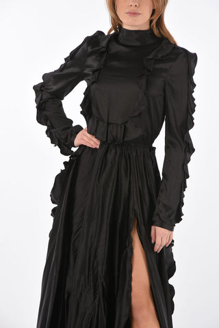COUTURE ruffled silk SASHA floor length dress
