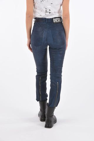 leather L-NIKIA pants with ankle zip