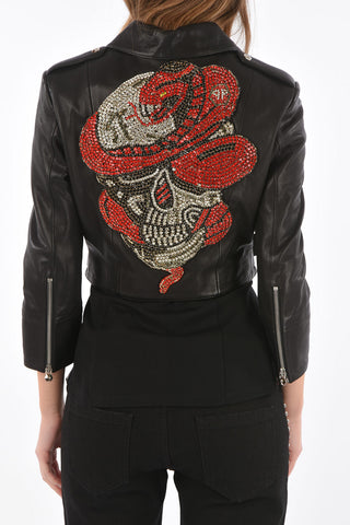 COUTURE leather SENSATION ONE biker jacket with belt