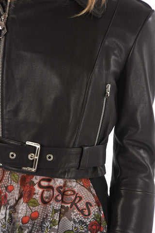 COUTURE leather SENSATION ONE biker jacket with belt