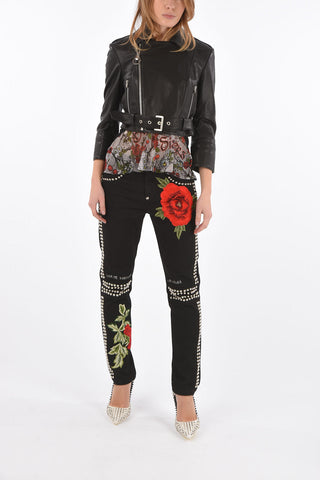 COUTURE leather SENSATION ONE biker jacket with belt