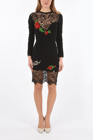 illusion neckline DIANA dress with lace details