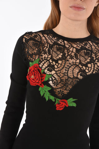 illusion neckline DIANA dress with lace details