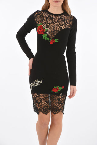 illusion neckline DIANA dress with lace details