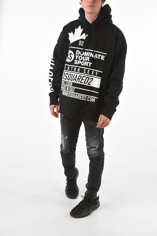 printed SLOUCH FIT hoodie sweatshirt