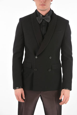 CC COLLECTION Blazer Jacquard RESET Doppiopetto con Rever a Scialle a Coste