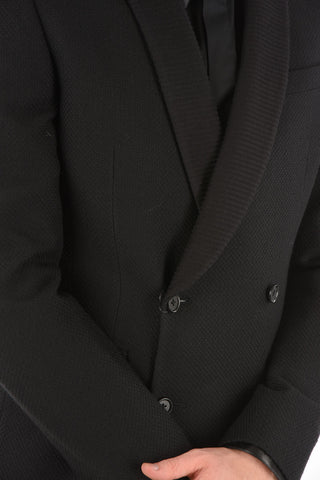 CC COLLECTION Blazer Jacquard RESET Doppiopetto con Rever a Scialle a Coste