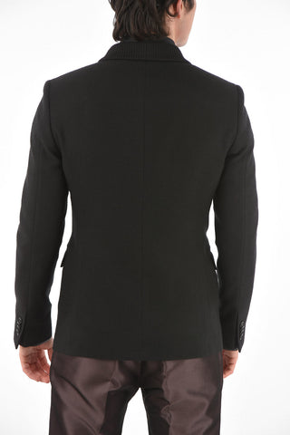 CC COLLECTION Blazer Jacquard RESET Doppiopetto con Rever a Scialle a Coste