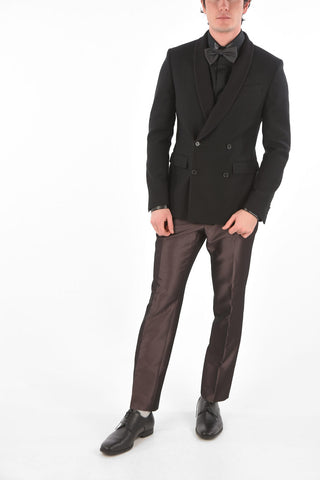CC COLLECTION Blazer Jacquard RESET Doppiopetto con Rever a Scialle a Coste