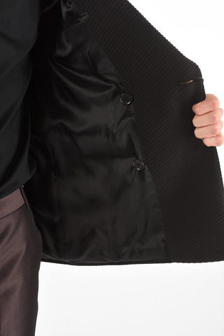 CC COLLECTION Blazer Jacquard RESET Doppiopetto con Rever a Scialle a Coste