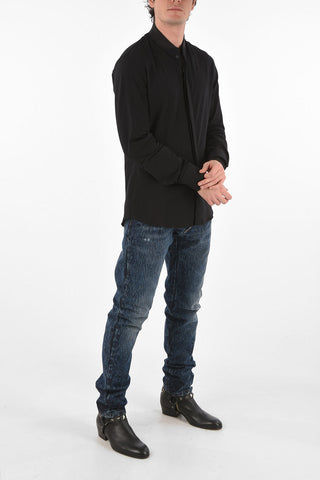 HOMME hidden closure Diamond Cut LS shirt