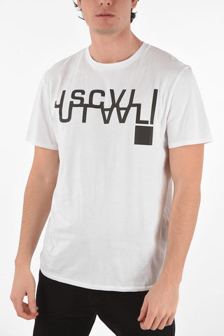 Crew Neck Cotton T-Shirt with Front Logo