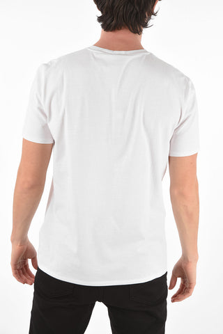 Crew Neck Cotton T-Shirt with Front Logo