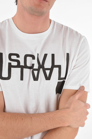 Crew Neck Cotton T-Shirt with Front Logo