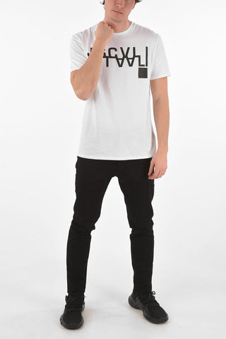 Crew Neck Cotton T-Shirt with Front Logo