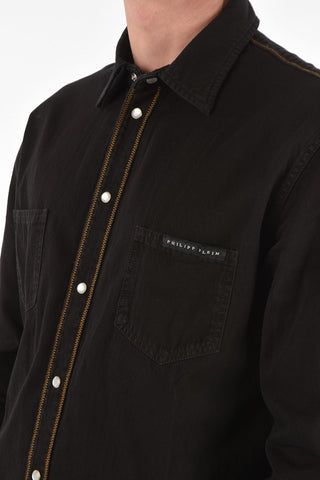 denim FOLLOW ME shirt with breast pockets