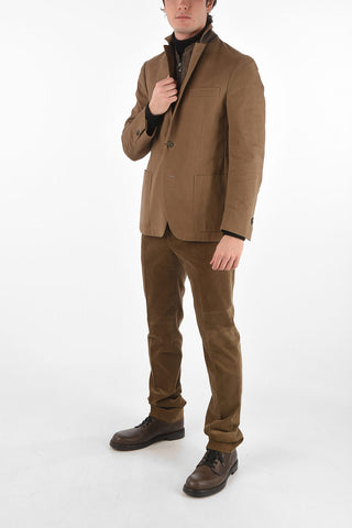 ID Twill Cotton Blazer with Removable Wool Inserts