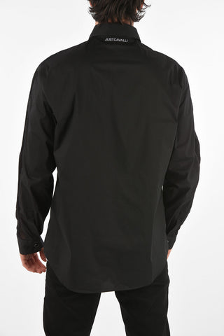 camicia collo italiano con dettagli openwork