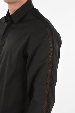 camicia collo italiano con dettagli openwork