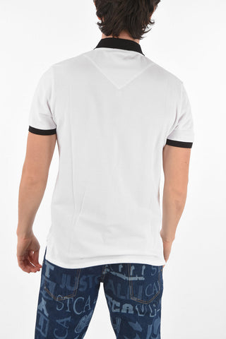 Polo in Cotone con Logo Stampato e Collo con Zip