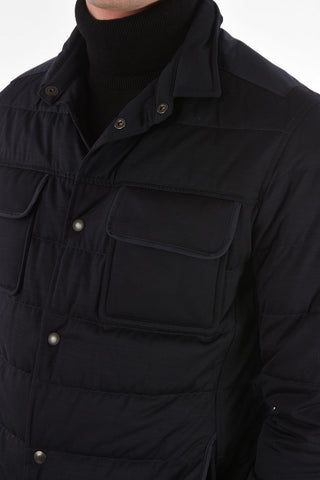 Quilted Down Jacket with Pockets
