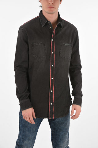 denim LS HUNT ME shirt with breast pockets